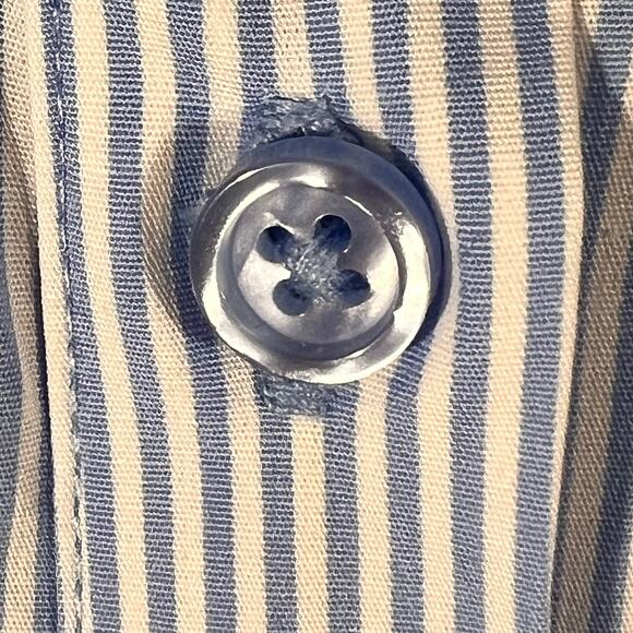 Kate Spade Dress Blue Stripe Ruffle Button Front Midi Fit Flare Coastal XXL - Picture 8 of 10